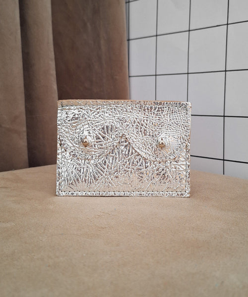 Mini cyckoportfel srebrny metallic outlet