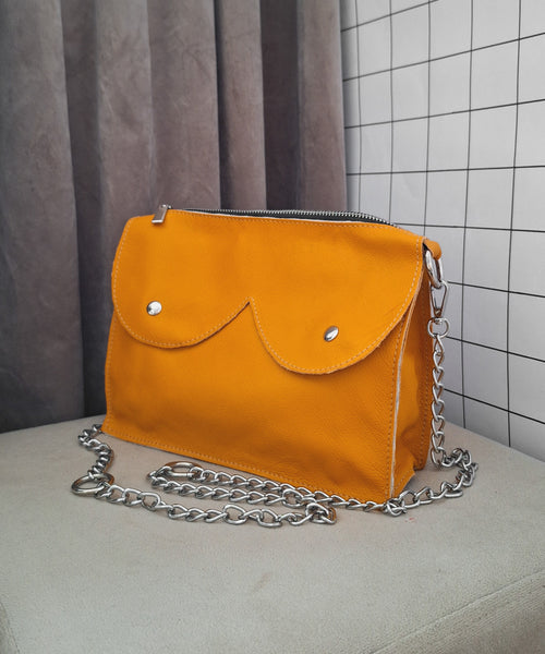 Midi cyckotorebka musztardowa outlet