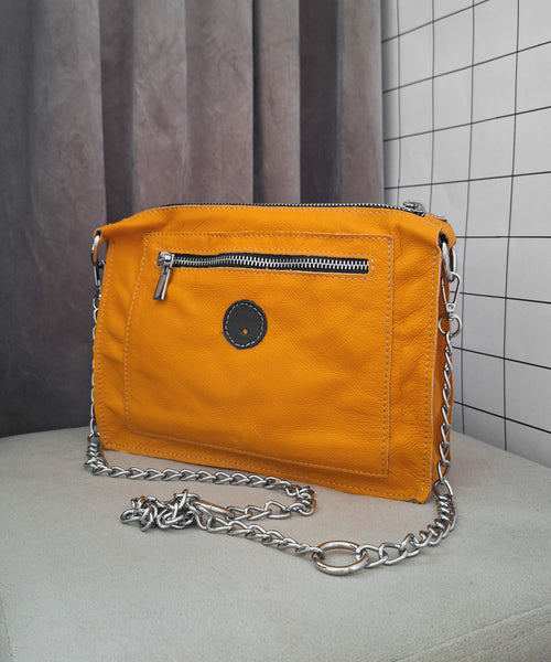 Midi cyckotorebka musztardowa outlet