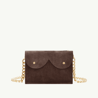 Midi cyckotorebka ciemna czekolada zamsz