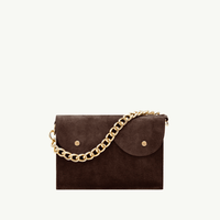 Midi cyckotorebka ciemna czekolada zamsz