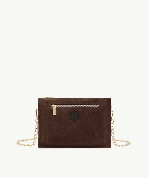 Midi cyckotorebka ciemna czekolada zamsz