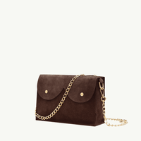 Midi cyckotorebka ciemna czekolada zamsz