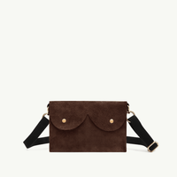 Mini cyckotorebka ciemna czekolada zamsz