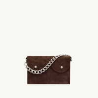 Mini cyckotorebka ciemna czekolada zamsz