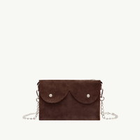 Mini cyckotorebka ciemna czekolada zamsz