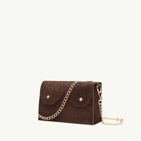 Mini cyckotorebka ciemna czekolada zamsz