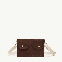 Mini cyckotorebka ciemna czekolada zamsz