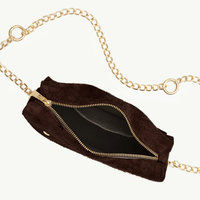 Mini cyckotorebka ciemna czekolada zamsz