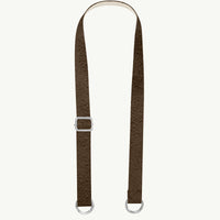 Pasek skórzany ciemna czekolada zamsz