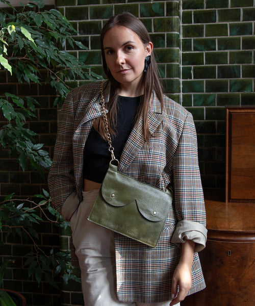 Maxi cyckonerka oliwkowa połysk