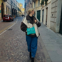 Maxi cyckonerka turkus zamsz