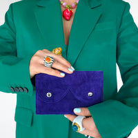 Midi cyckoportfel fioletowy zamsz