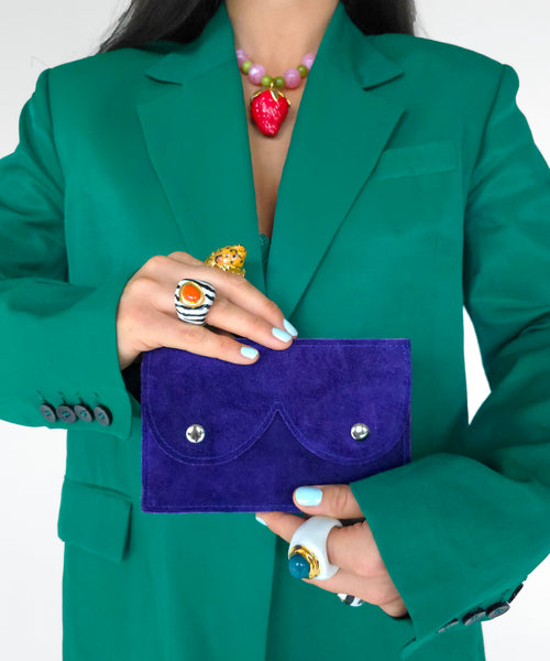 Midi cyckoportfel fioletowy zamsz