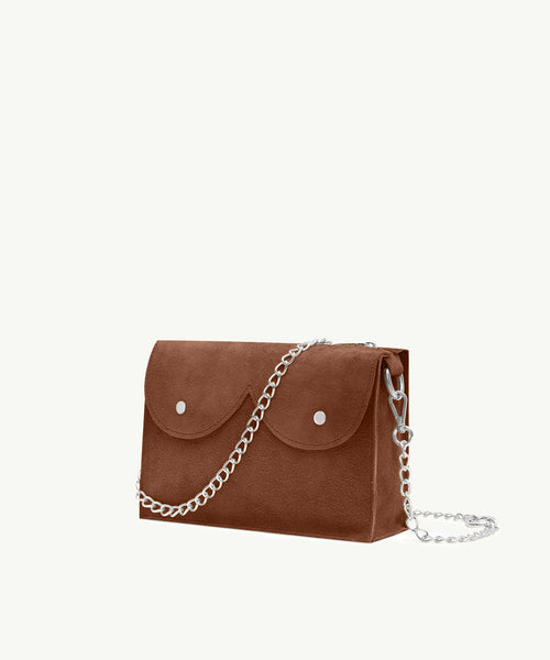 Midi cyckotorebka mleczna czekolada zamsz