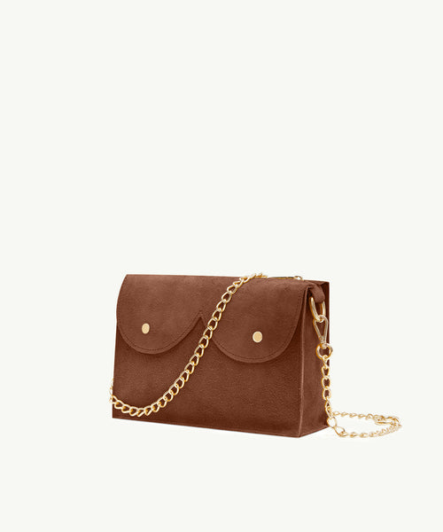 Midi cyckotorebka mleczna czekolada zamsz