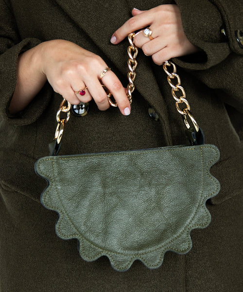 Mini pierożek oliwka połysk