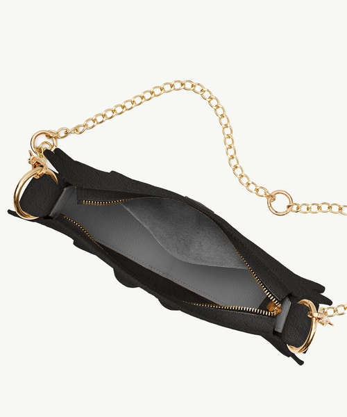 Mini pierożek czarny zamsz