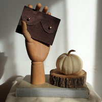 Mini cyckoportfel ciemna czekolada zamsz