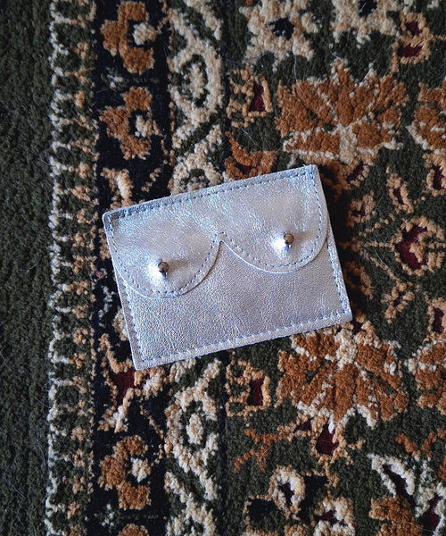 Mini cyckoportfel srebrny metallic