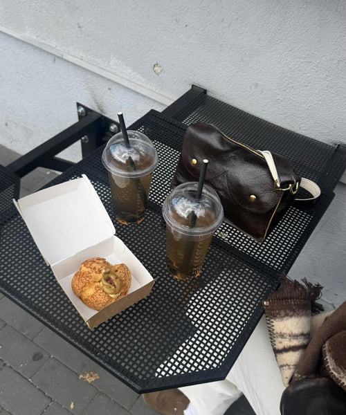 Mini cyckotorebka kawa połysk