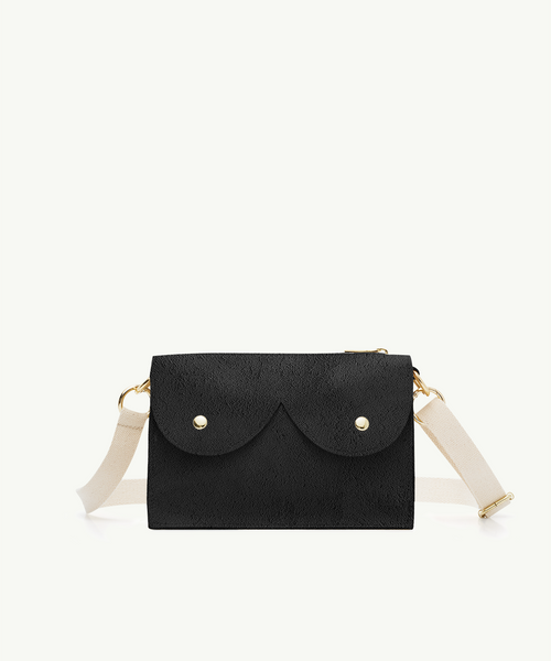 Mini cyckotorebka czarny zamsz