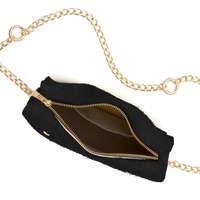 Mini cyckotorebka czarny zamsz