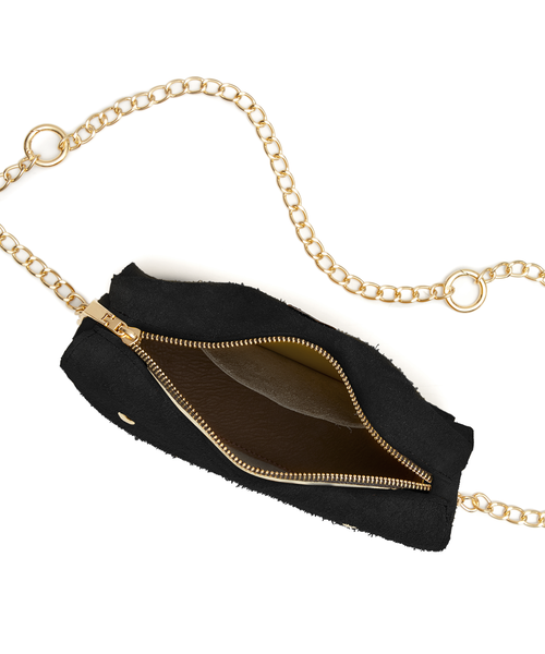 Mini cyckotorebka czarny zamsz