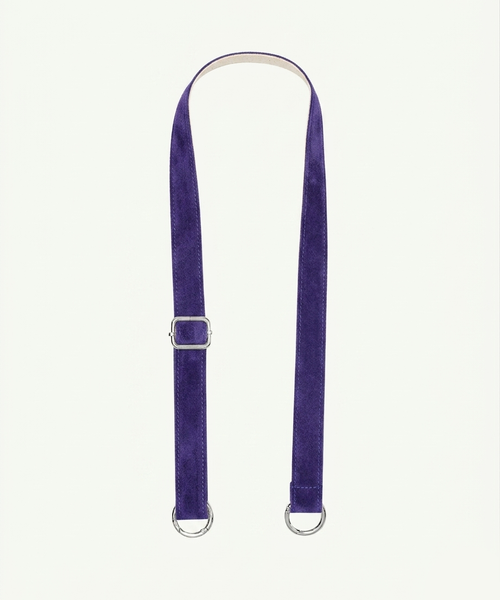 Pasek skórzany fioletowy zamsz