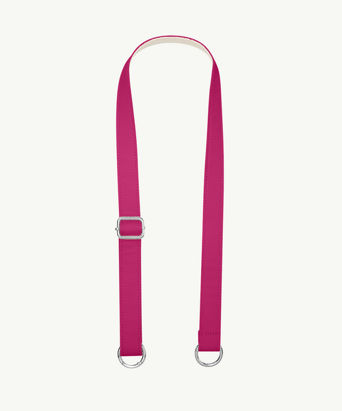 Pasek skórzany fuksjowy