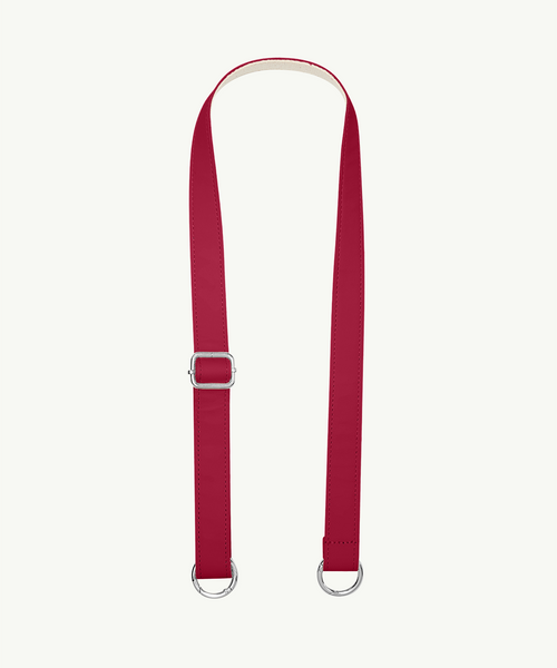 Pasek skórzany wiśniowy