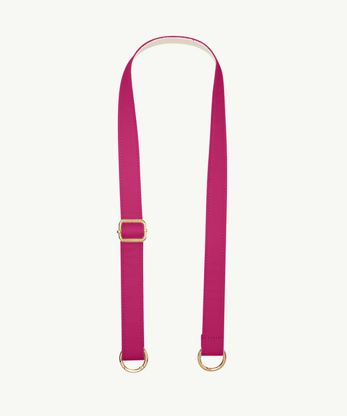 Pasek skórzany fuksjowy