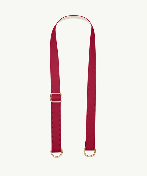 Pasek skórzany wiśniowy